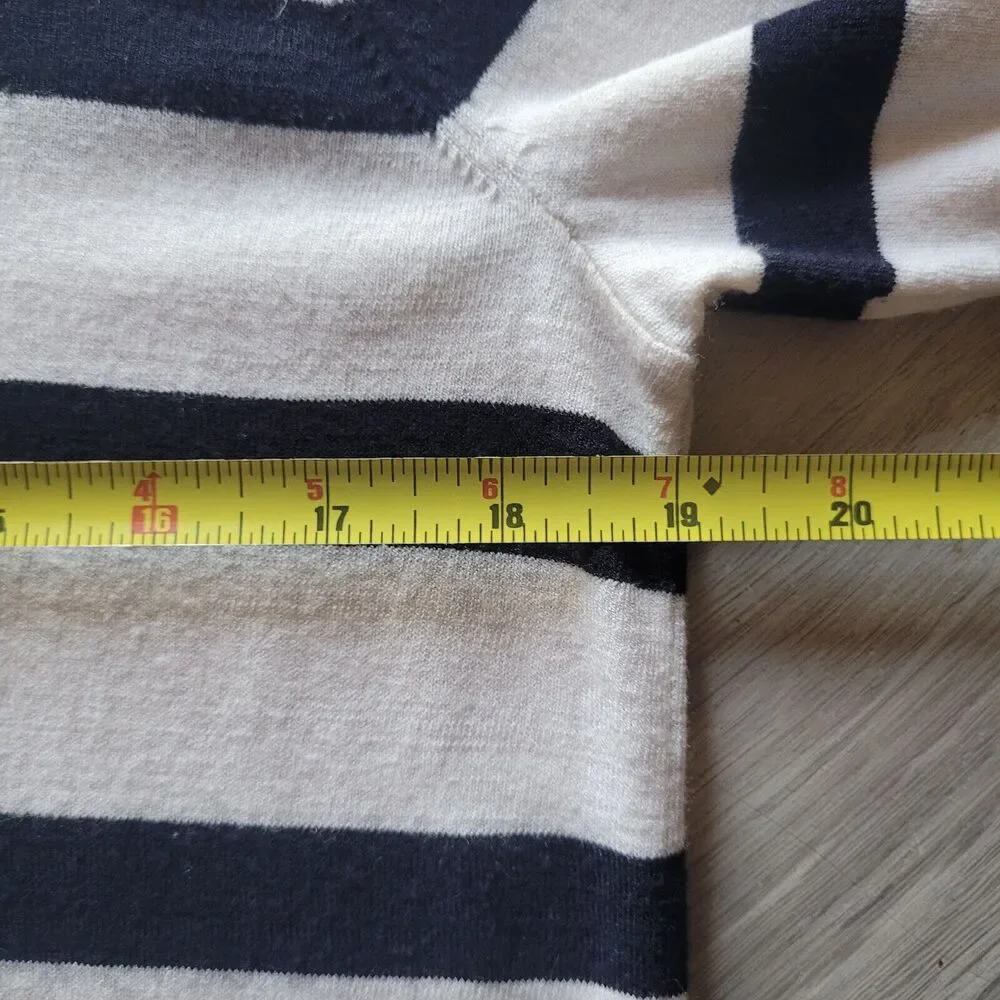 Loft Striped Sweater Petite Large Casual Nautical Career Preppy Crew Neck - Picture 5 of 7